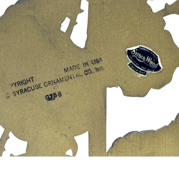 Syroco Carved Wooden Floral Gold Hollywood Regency MCM Retro Style Wall Art-3 - Picture 11 of 11